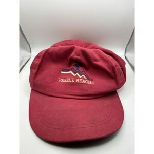 Pebble Beach Golf Links Hat Imperial Headwear Red Cotton Strapback Mens Vintage